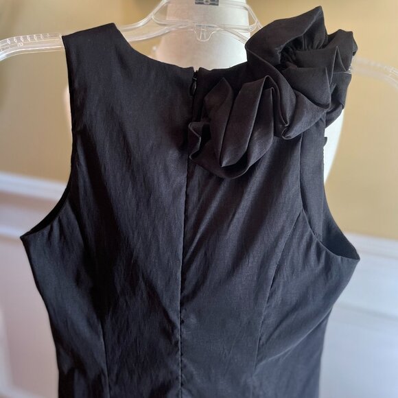 Periwinkle Black Dress Size 8, Front-to-Back Right Shoulder Ruffle, Sleeveless - Picture 5 of 7